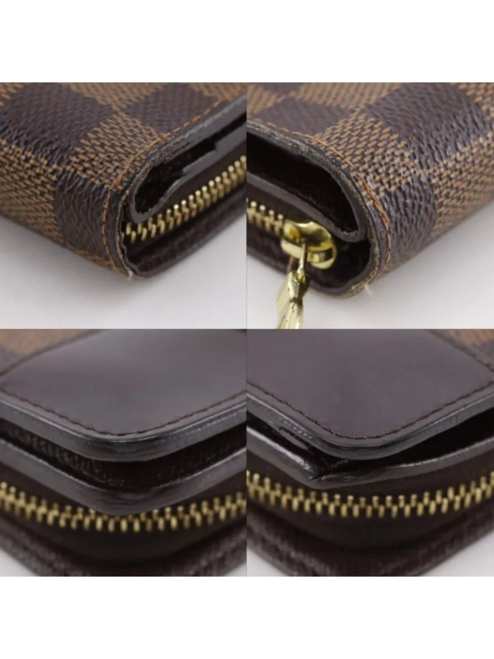 Louis Vuitton Compact Zip Damier Canvas Brown Bifold Wallet